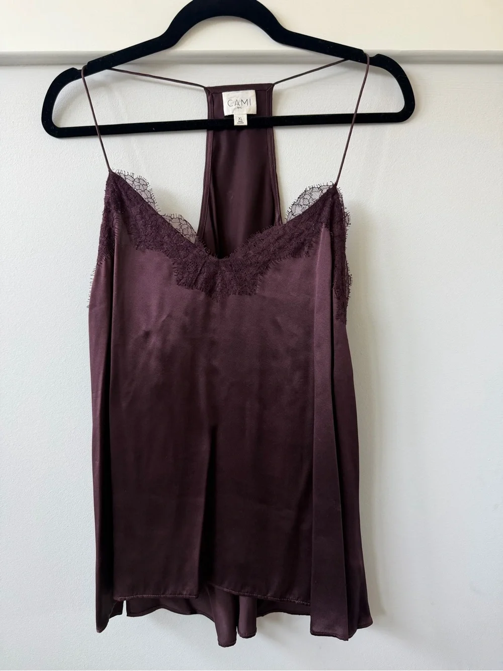 Cami NYC Silk Lace Trim Racerback Camisole, XL - Picture 1 of 3